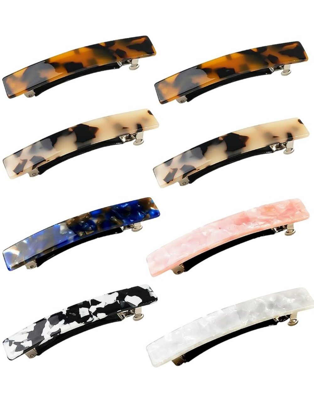 Hair Barrettes, 8 Pcs 3 Inch Acetate Small Clips